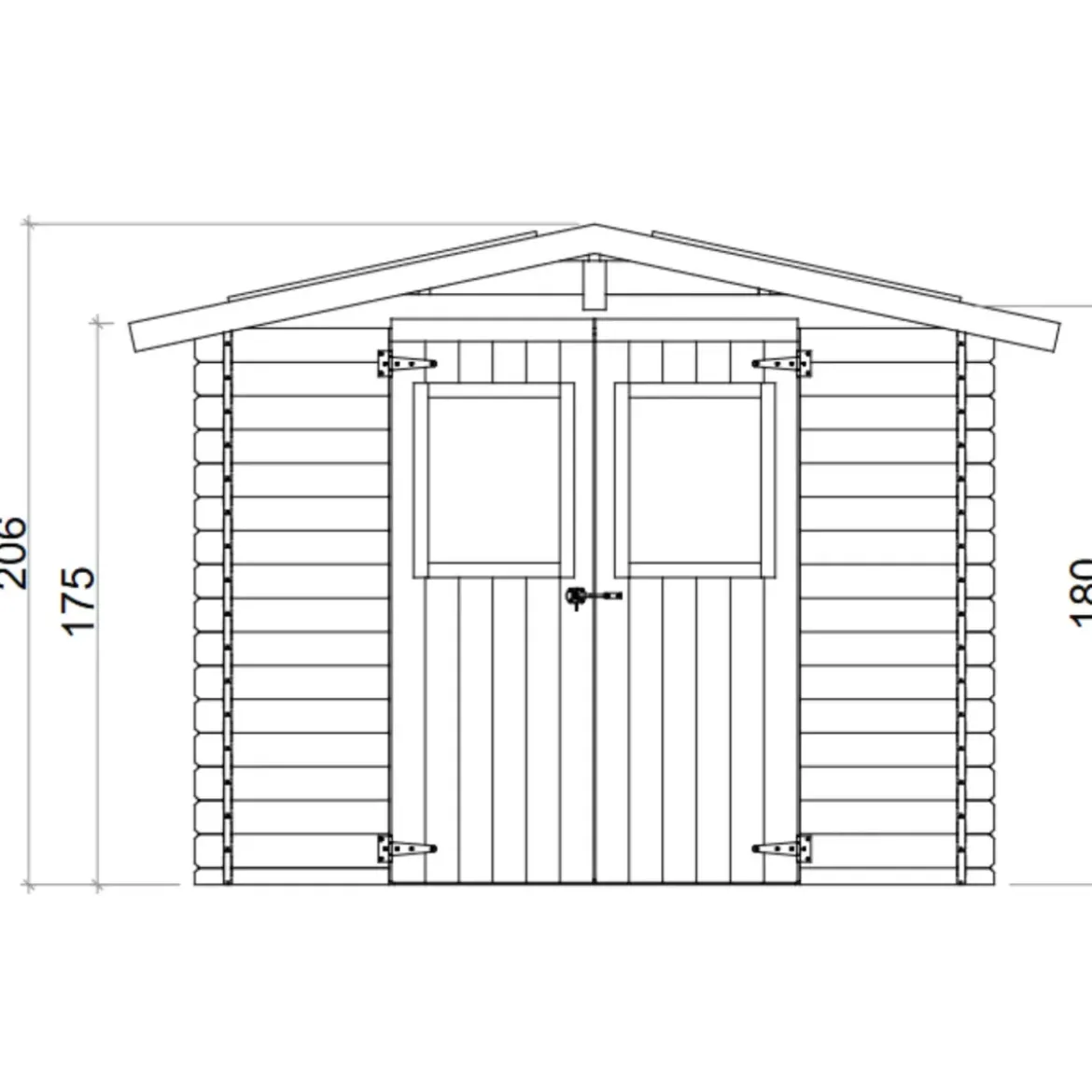 Casetta in Legno Block House 249x249 cm Porta Finestrata da Giardino