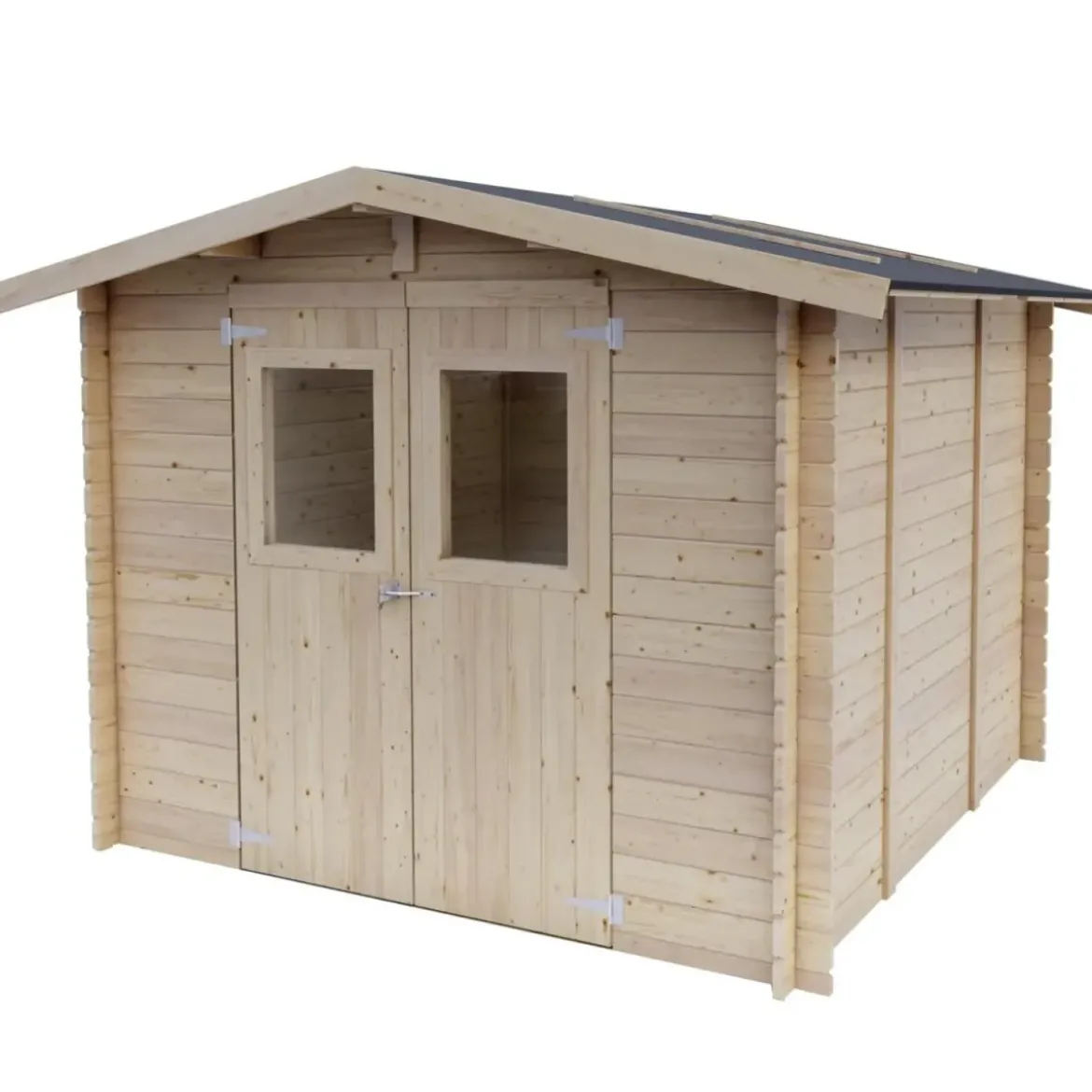 Casetta in Legno Block House 249x249 cm Porta Finestrata da Giardino