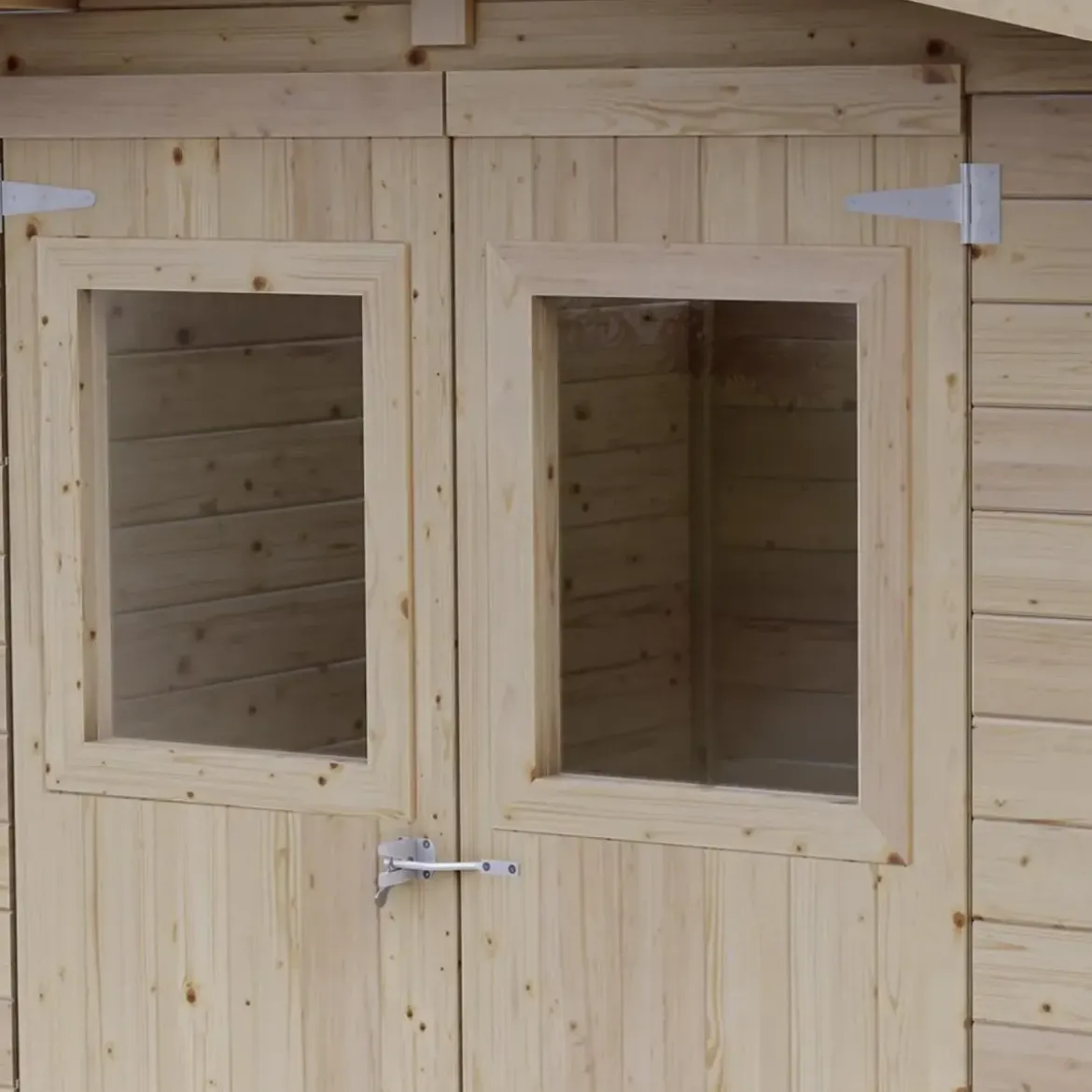 Casetta in Legno Block House 249x249 cm Porta Finestrata da Giardino