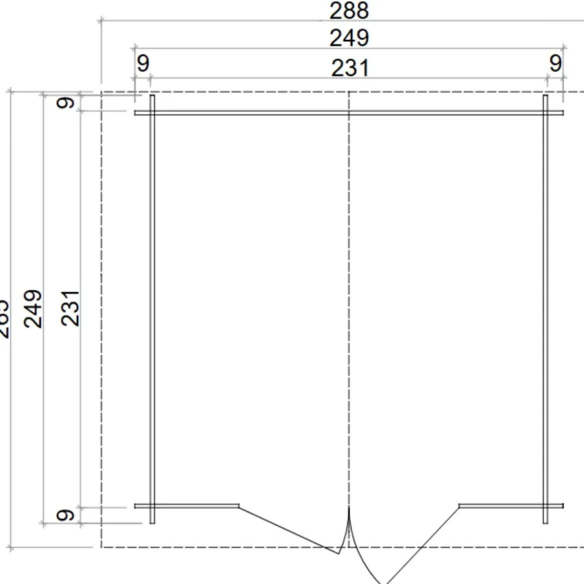 Casetta in Legno Block House 249x249 cm Impermeabile da Giardino