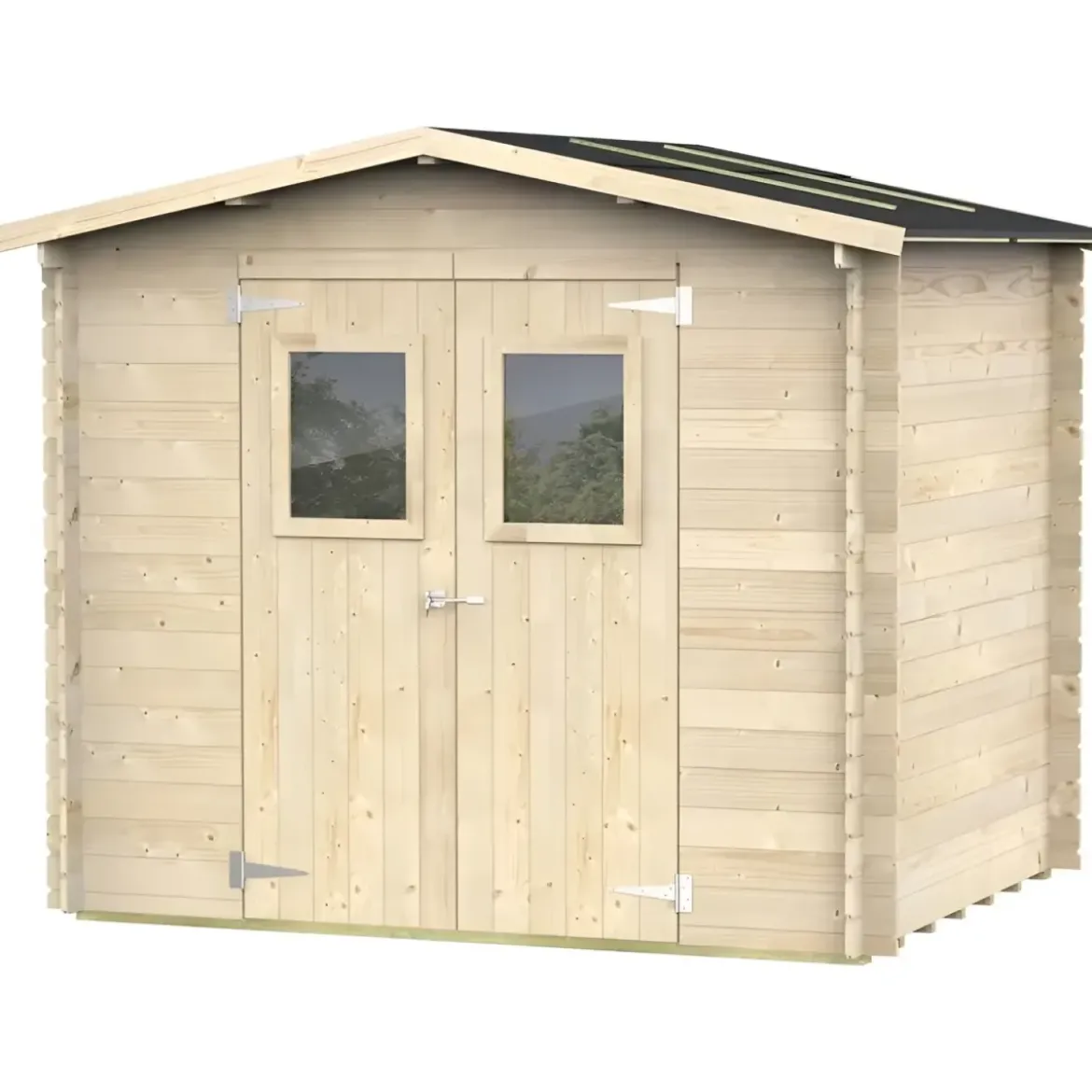 Casetta in Legno Blockhouse 2.5x2 19 mm con Pavimento Ricovero Attrezzi Giardino