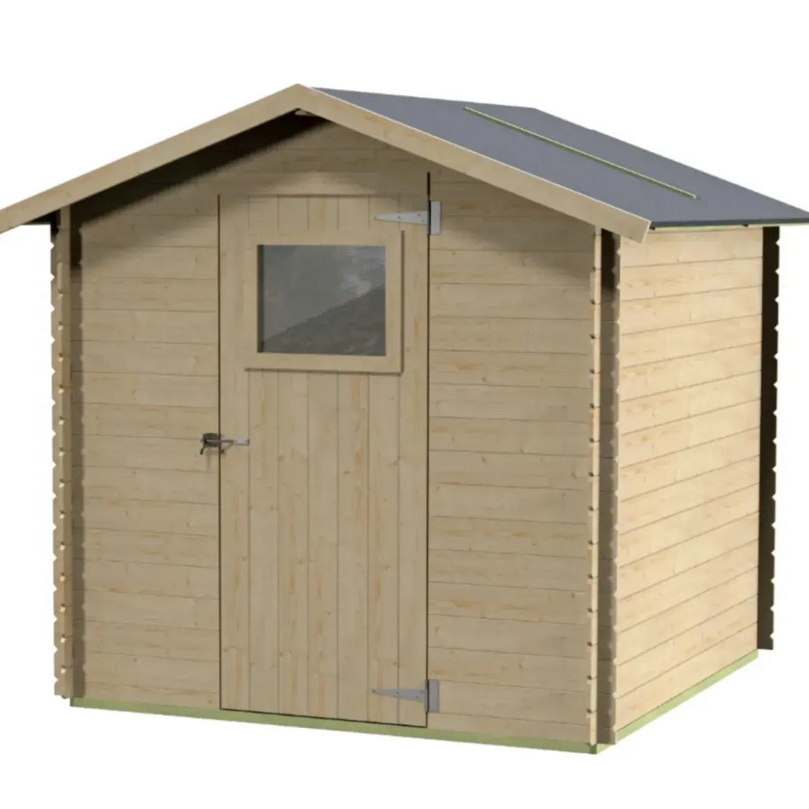 Casetta in Legno da Giardino Block House 2x2 m con Porta Finestrata