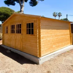 Casetta in Legno da Giardino 28mm 5x4 per Attrezzi Doppia Porta Finestre