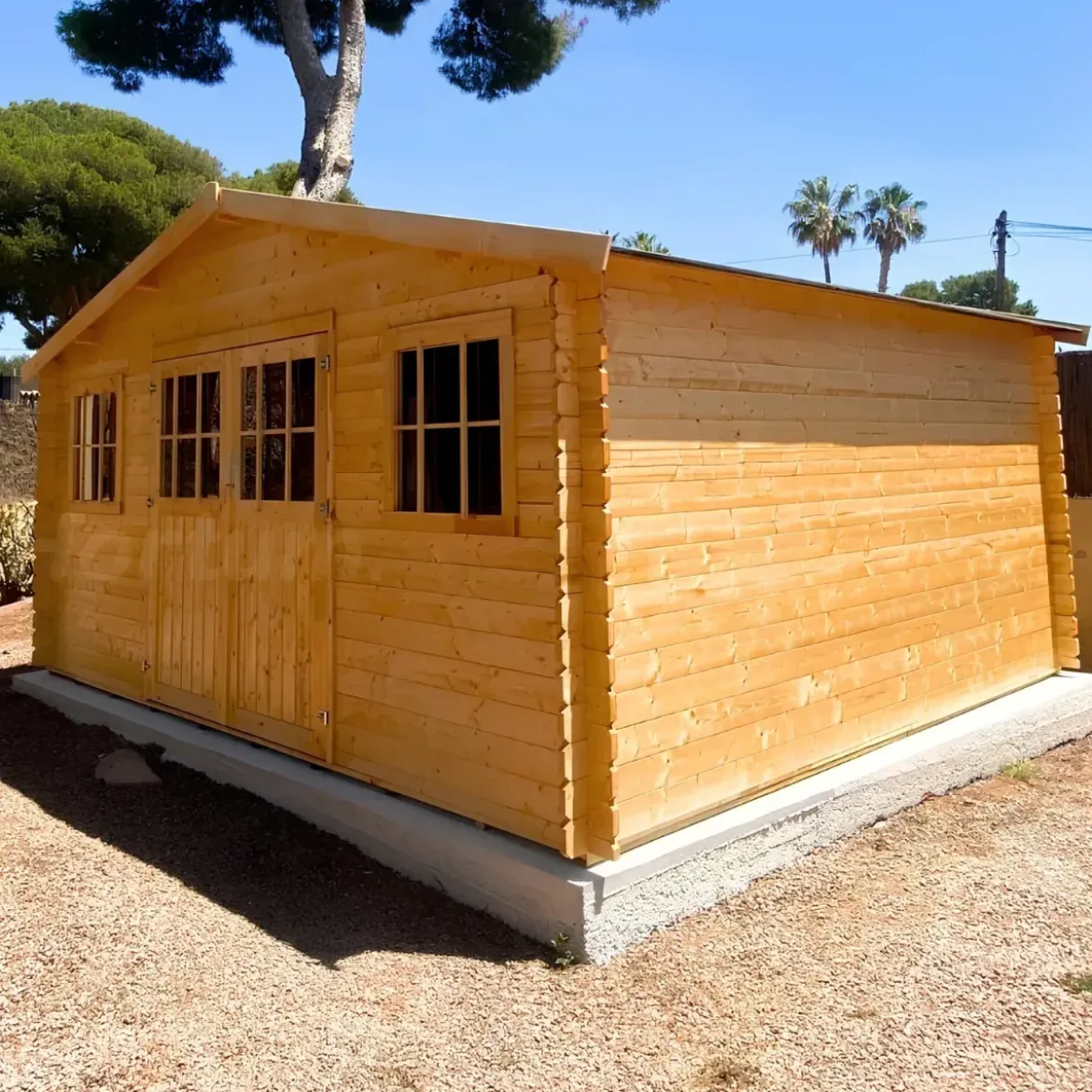 Casetta in Legno da Giardino 28mm 5x4 per Attrezzi Doppia Porta Finestre
