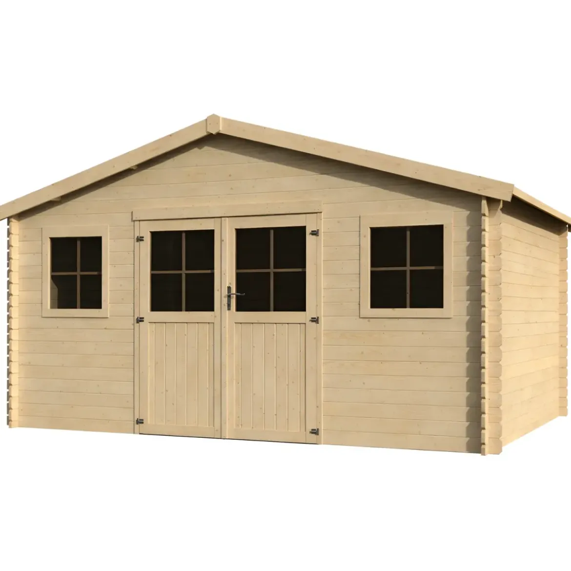 Casetta in Legno da Giardino 28mm 5x4 per Attrezzi Doppia Porta Finestre