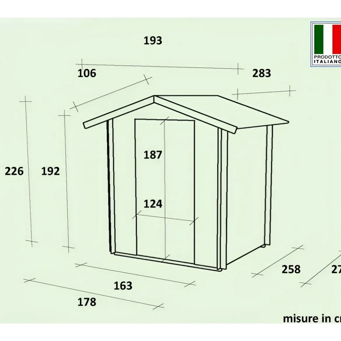 Casetta in Legno da Giardino per Rimessa Attrezzi 178x273x226 cm