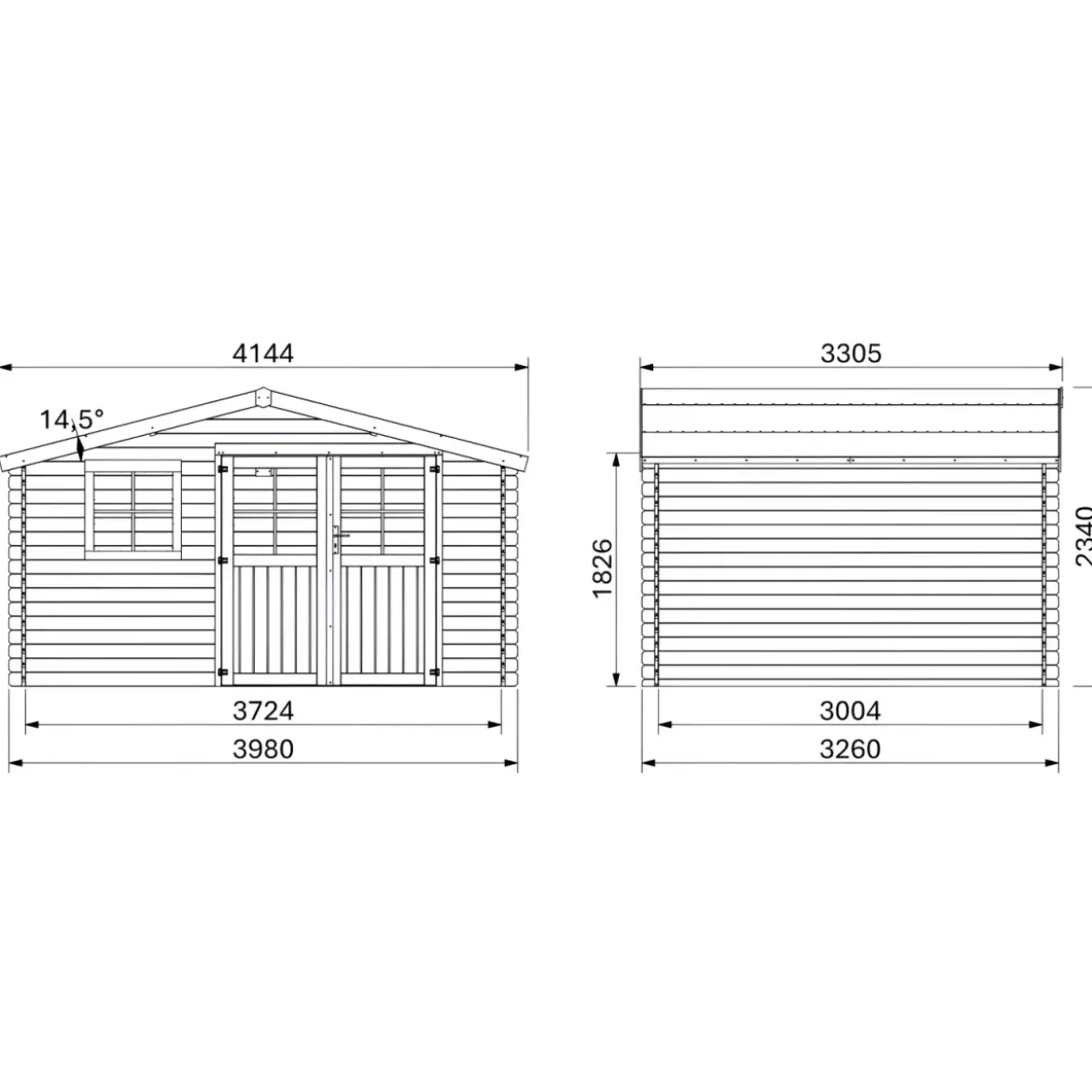 Casetta in Legno da Giardino 4x3 per Attrezzi Doppia Porta Block-House