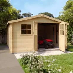 Casetta in Legno da Giardino 4x4 per Attrezzi Doppia Porta Block-House
