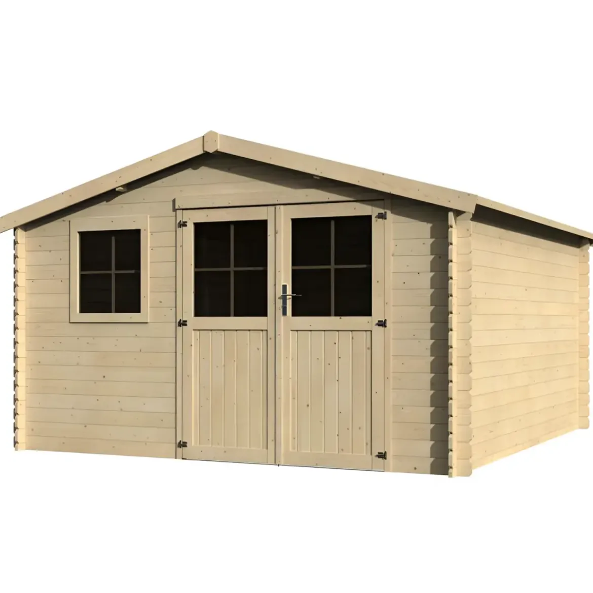 Casetta in Legno da Giardino 4x4 per Attrezzi Doppia Porta Block-House