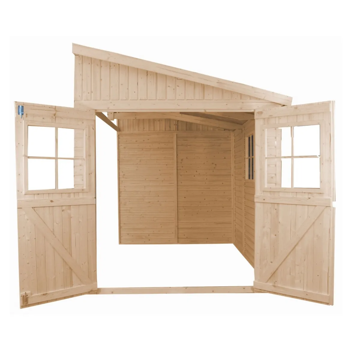 Casetta in Legno da Giardino 3x2 Addossata 3 Pareti con Pavimento