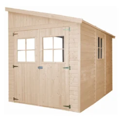 Casetta in Legno da Giardino 3x2 Addossata 3 Pareti con Pavimento
