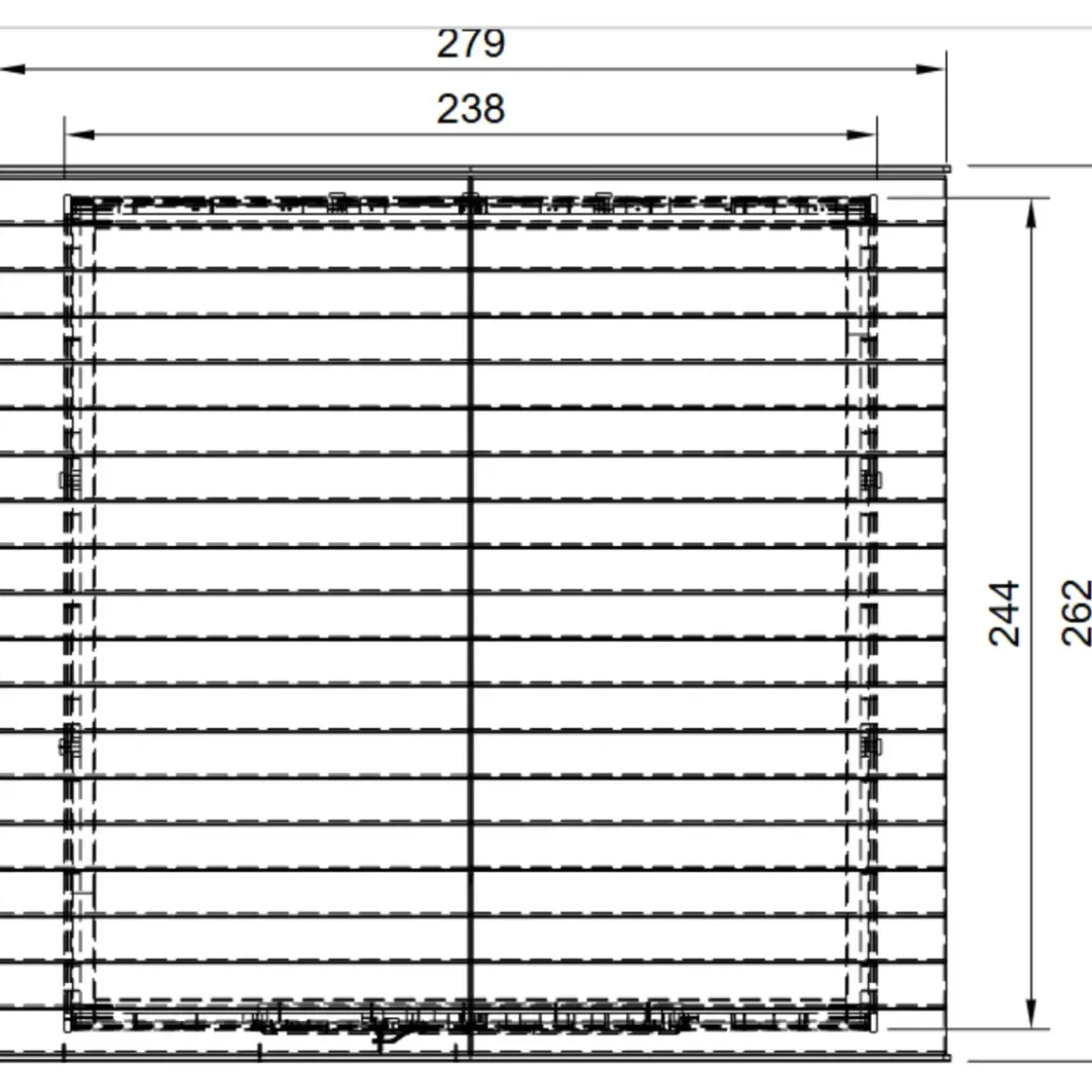 Casetta in Legno da Giardino 238x245 cm con Porta Doppia a Battente