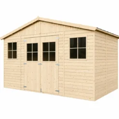 Casetta in Legno Giardino 4x3 Pannelli 17 mm Porte Doppie Finestre