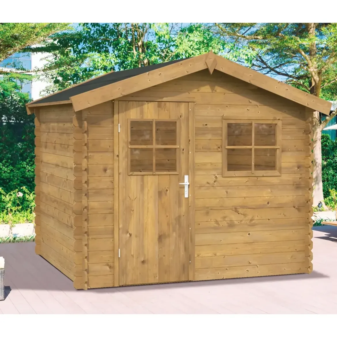 Casetta in Legno Impregnata 2.6x2 19 mm Box per Attrezzi