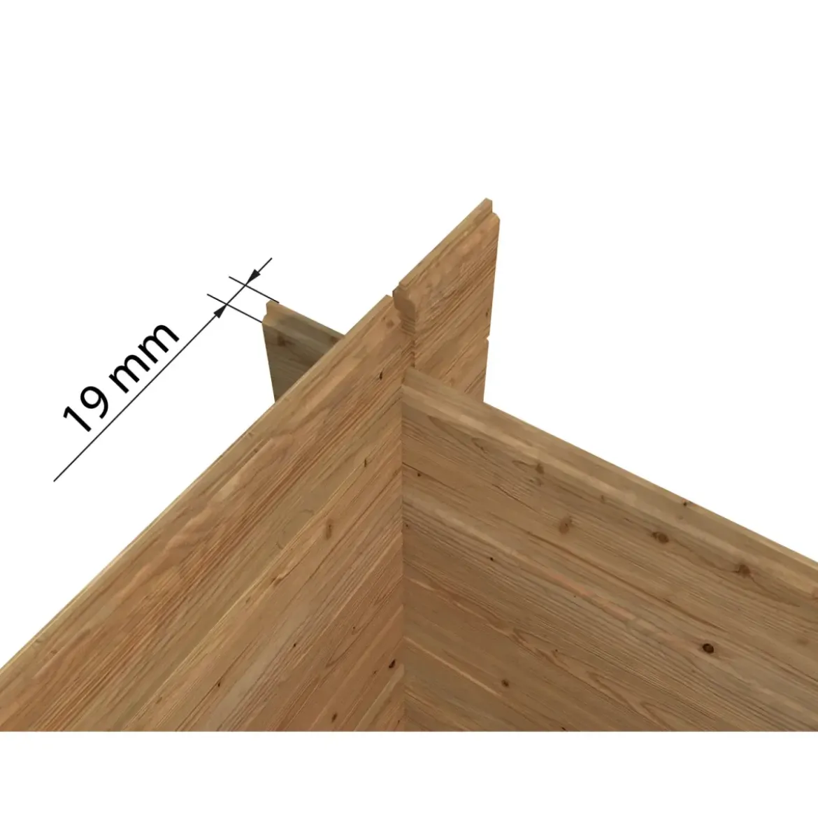Casetta in Legno Impregnato 19 mm 206x176 cm Blockhouse Porta Vetrata