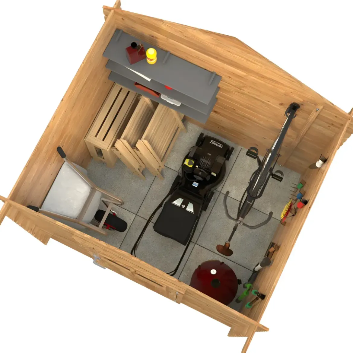 Casetta in Legno Impregnato 19 mm 206x176 cm Blockhouse Porta Vetrata