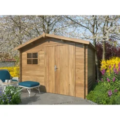 Casetta in Legno Impregnato 296x200 cm Blockhouse 19 mm con Finestra