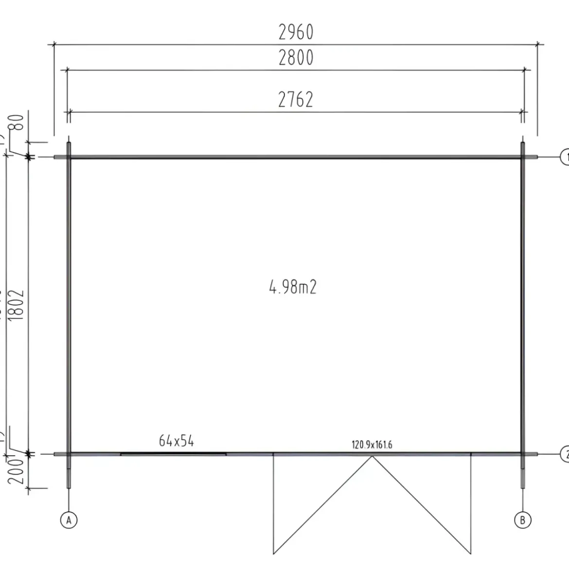 Casetta in Legno Impregnato 296x200 cm Blockhouse 19 mm con Finestra