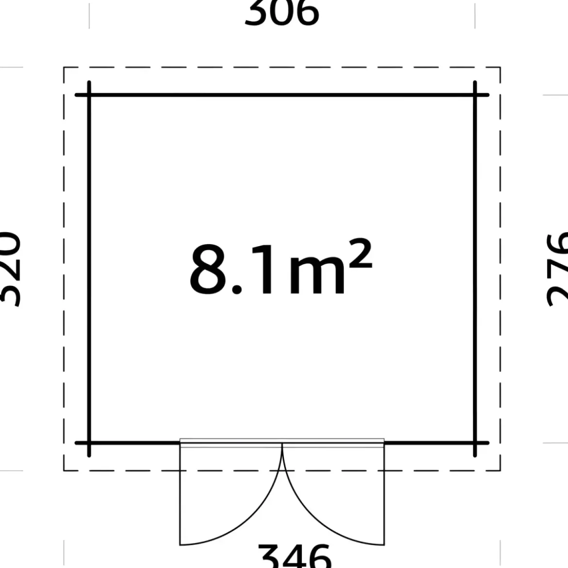Casetta in Legno Impregnato 322x292 Blockhouse 28 mm Porta Doppia