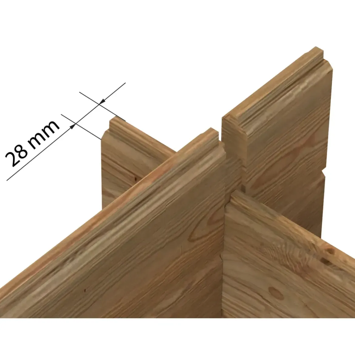 Casetta in Legno Impregnato 322x292 Blockhouse 28 mm Porta Doppia
