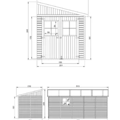 Casetta in Legno 17 mm da Giardino 2x5 Rimessa Attrezzi Addossata 10 m2