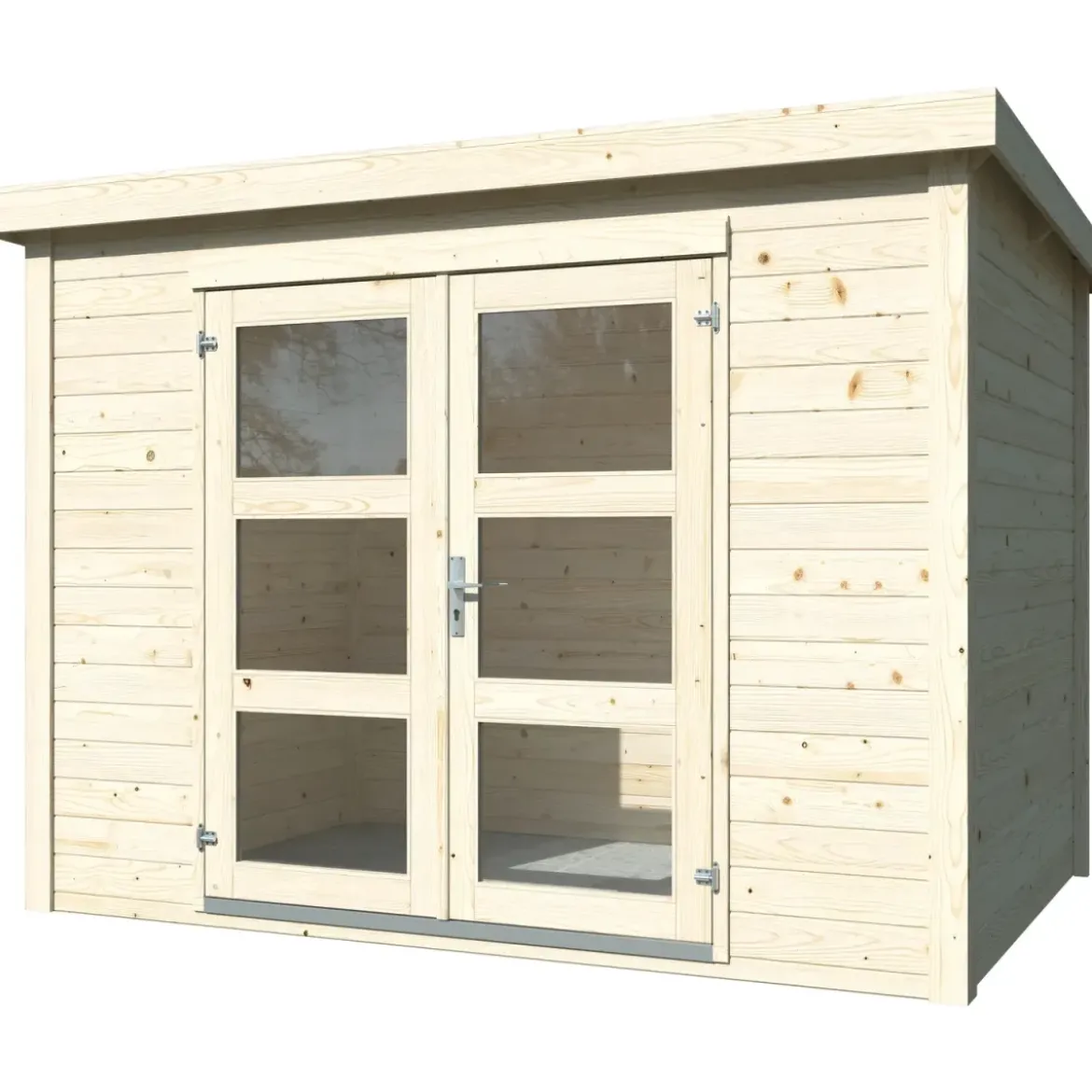 Casetta in Legno 19 mm 280x184 cm Blockhouse Porta Doppia Vetrata