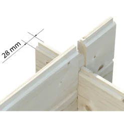 Casetta in Legno Naturale 28 mm 406x292 cm Blockhouse Doppia Porta