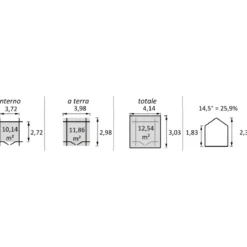 Casetta in Legno Trattato da Giardino 4x3 Doppia Porta Block-House 34mm