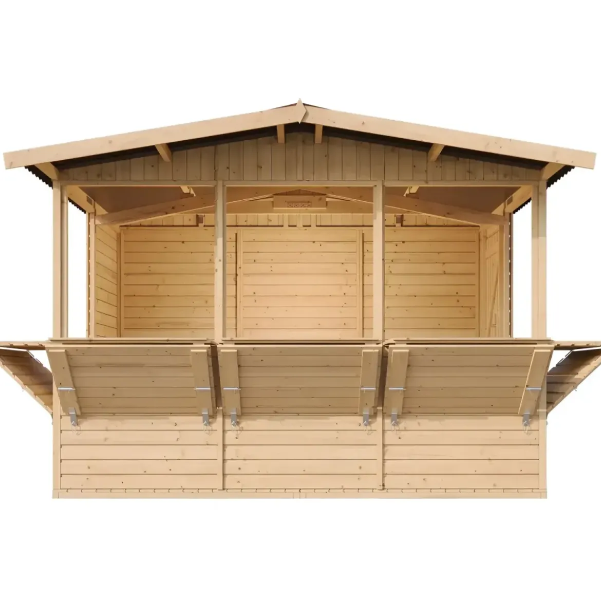 Casetta in Legno 3x2 Chiosco a Pannelli con Finestre da Spiaggia per Bar