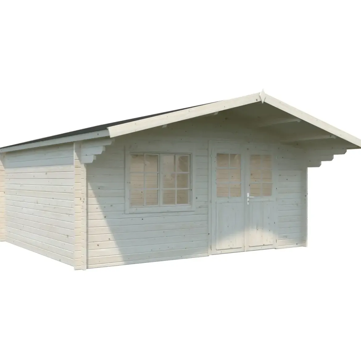 Casetta in Legno 500x445 cm Blockhouse 40 mm Doppia Porta Finestra