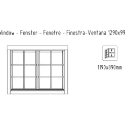 Casetta in Legno 500x445 cm Blockhouse 40 mm Doppia Porta Finestra