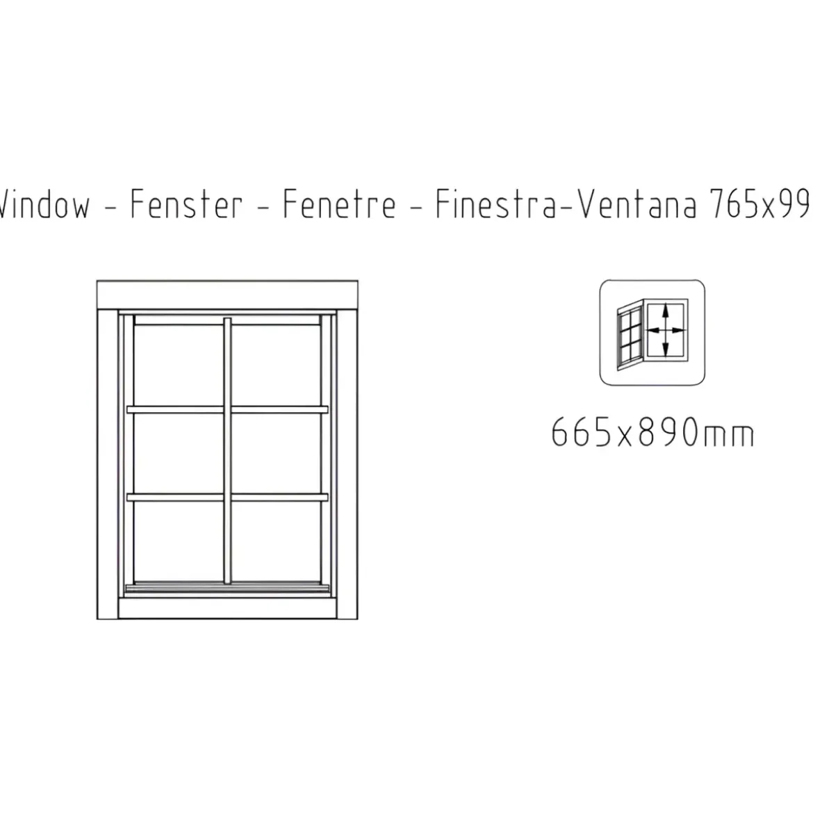 Casetta in Legno 380x320 cm Blockhouse 28 mm Doppia Porta Finestra