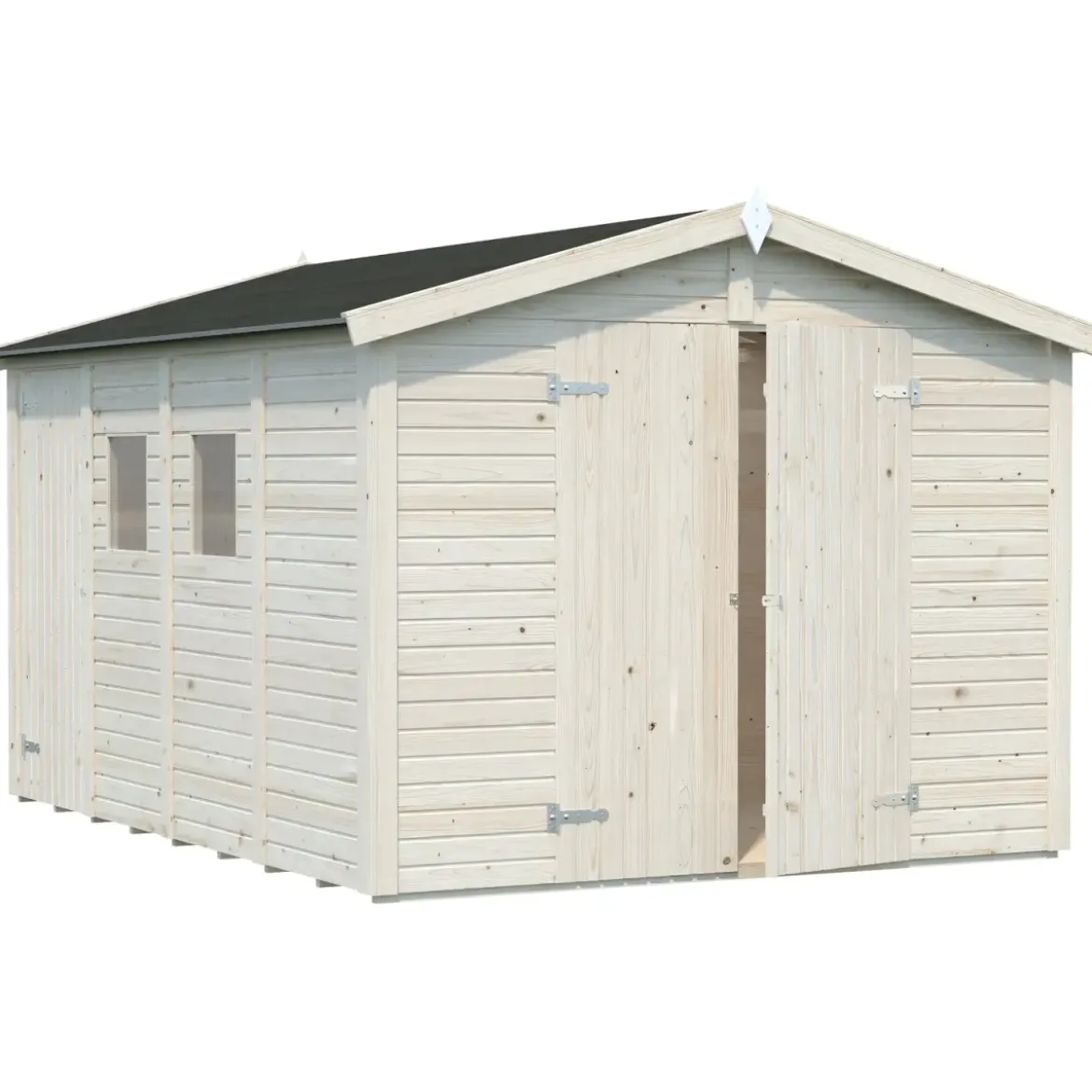 Casetta in Legno 273x370 cm 16 mm Doppia Porta Finestre con Pavimento