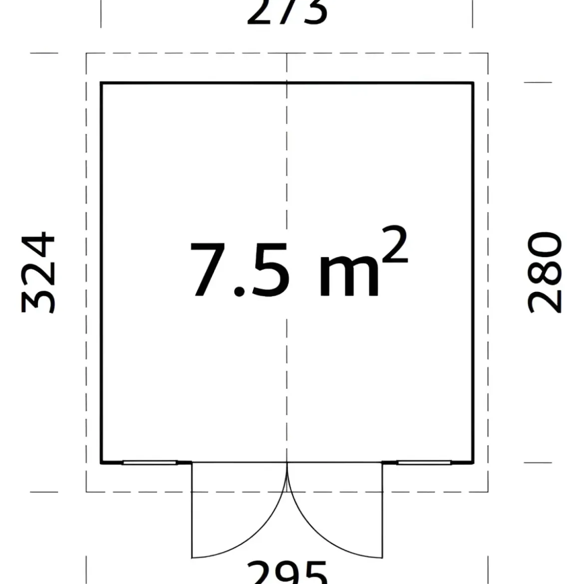 Casetta in Legno 273x280 cm 16 mm Doppia Porta Finestre con Pavimento