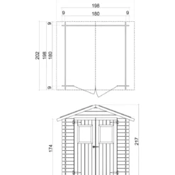 Casetta in Legno 2x2 con Pavimento Rimessa Ricovero per Attrezzi da Giardino