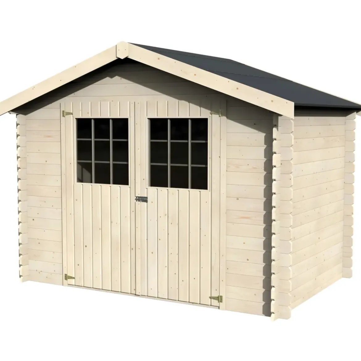 Casetta in Legno 3x2 mt Block House 28 mm Moderna Porta Attrezzi da Giardino
