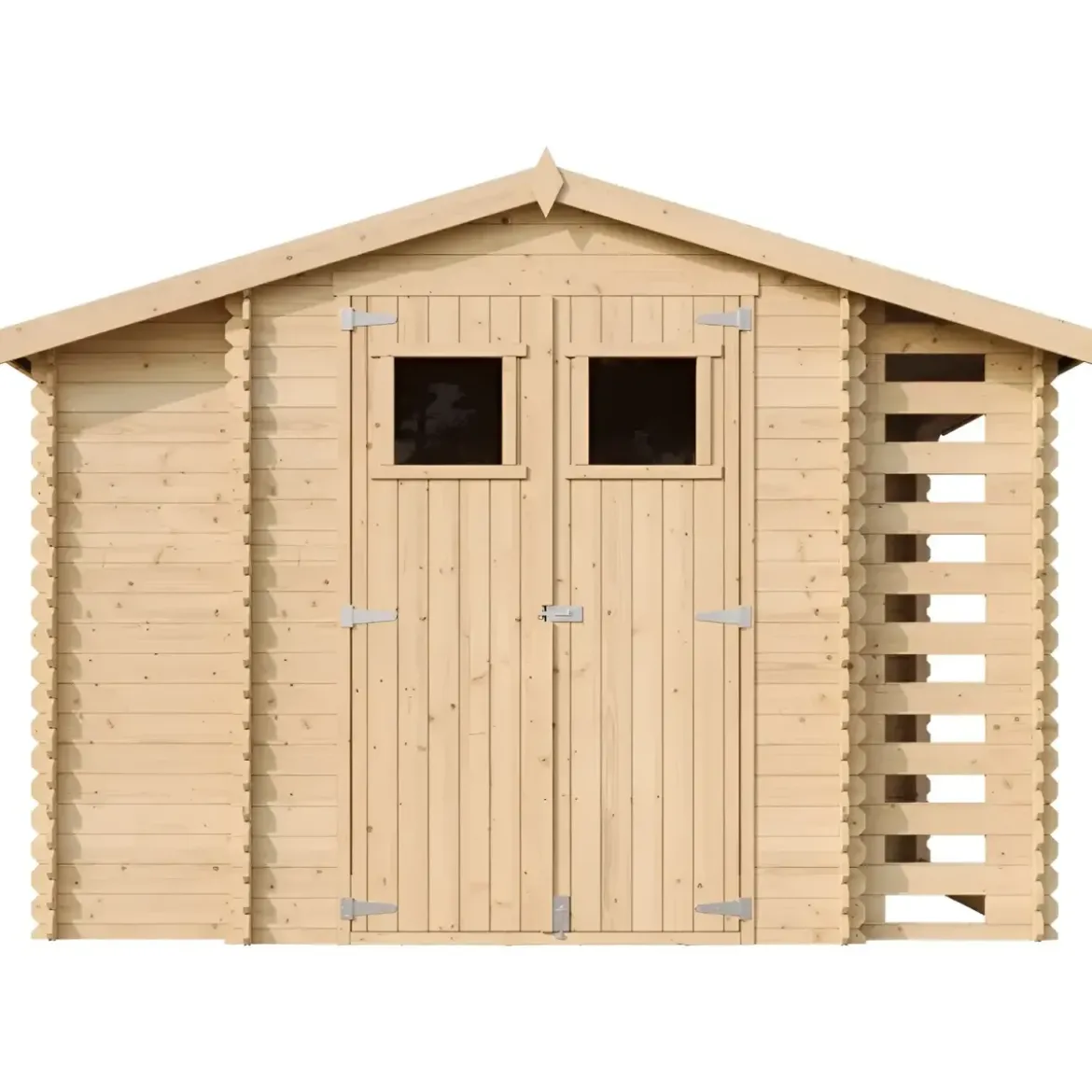 Casetta in Legno 328x206x218 cm Box Legnaia con Pavimento