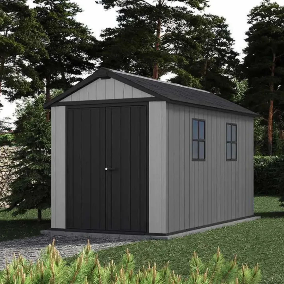 Casetta Keter Newton Plus da Giardino Box in Resina Grigio 230x350 cm