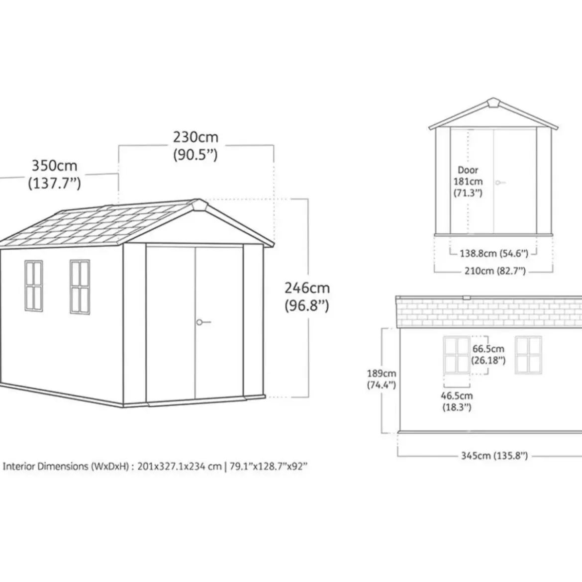 Casetta Keter Newton Plus da Giardino Box in Resina Grigio 230x350 cm
