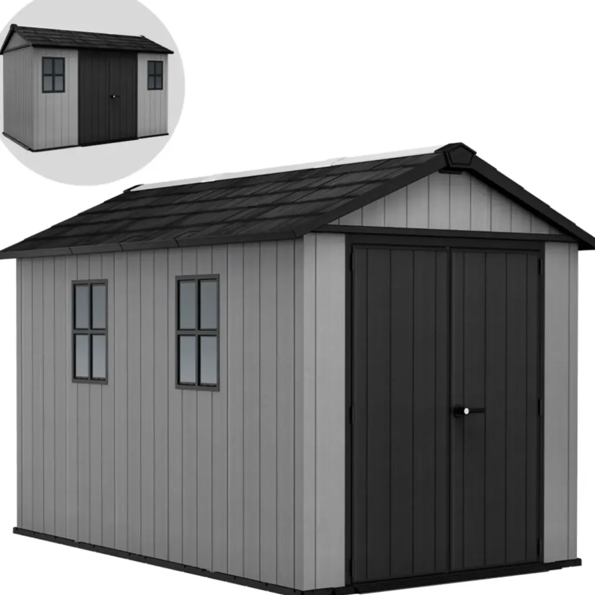Casetta Keter Newton Plus da Giardino Box in Resina Grigio 230x350 cm