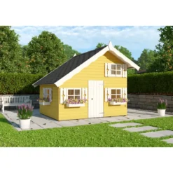Casetta per Bambini in Legno 220x180 cm Soppalco Interno da Esterno