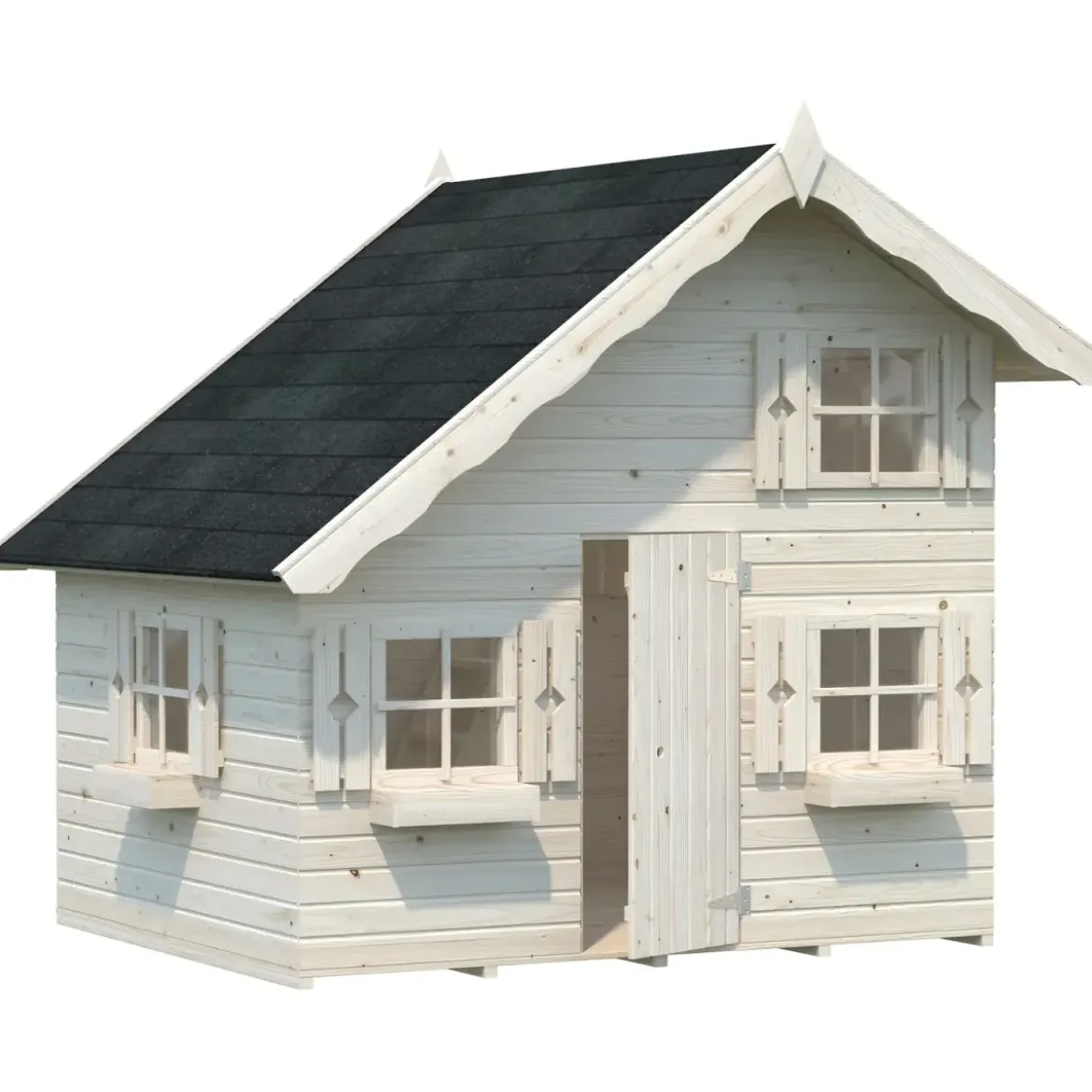 Casetta per Bambini in Legno 220x180 cm Soppalco Interno da Esterno