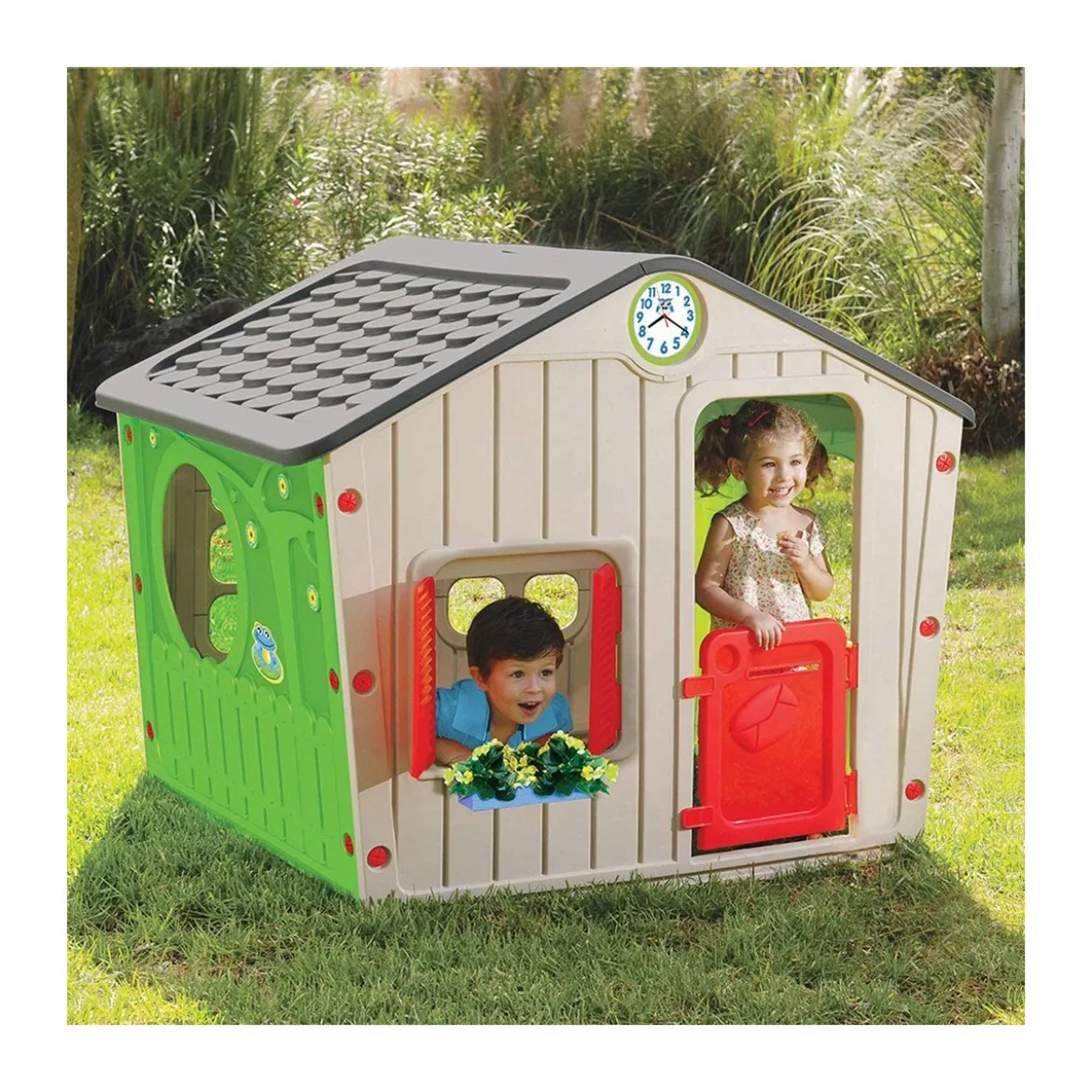 Casetta per Bambini in Plastica da Esterno Giocattolo in Resina Bimbi Giardino