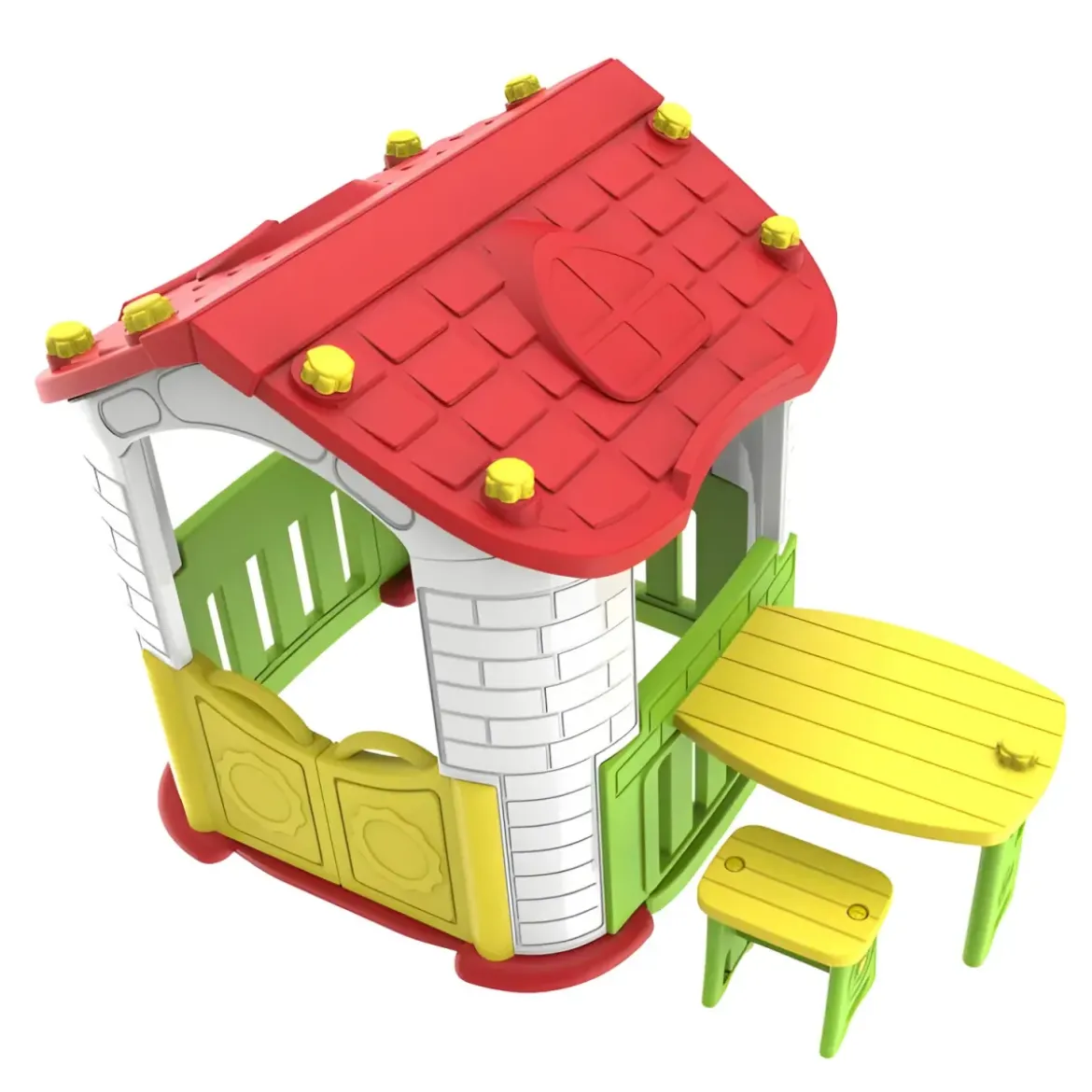Casetta per Bambini Plastica 187x108x119 cm con Tavolo e Sedie Esterno