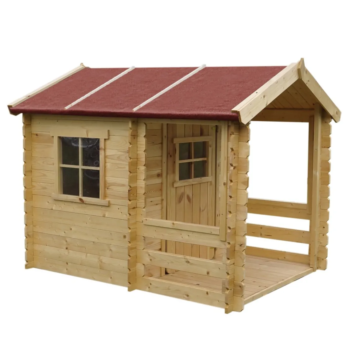 Casetta per Bambini Timbela con Veranda da Giardino in Legno di Pino