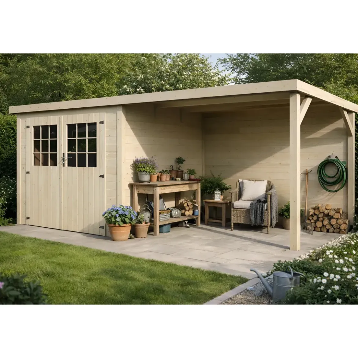 Casetta Rimessa Attrezzi in Legno da Giardino 476x256 cm