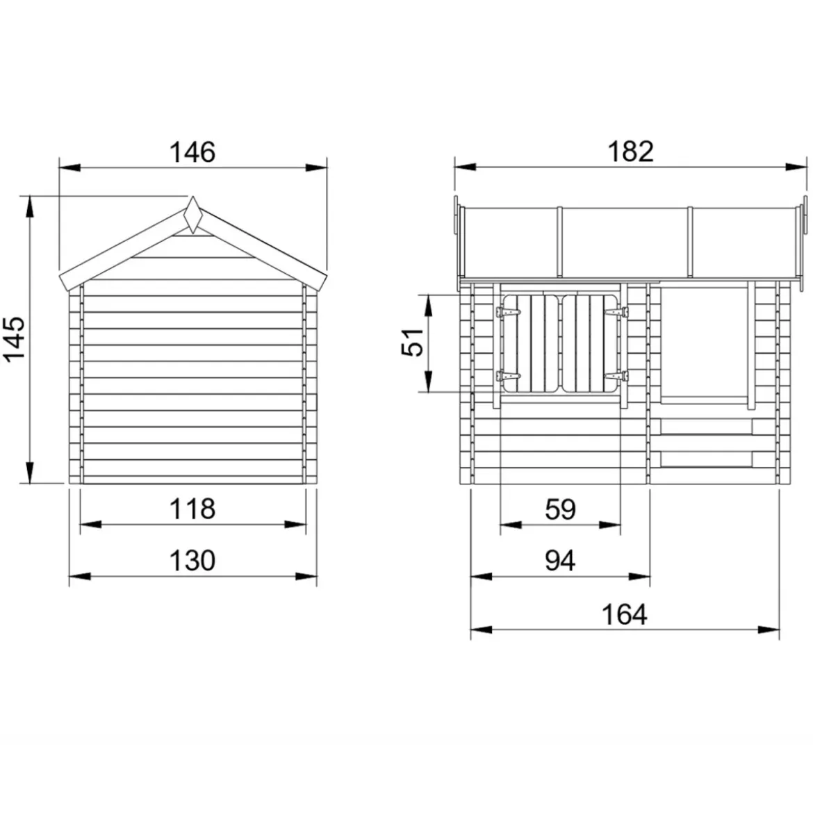 Casetta Timbela per Bambini in Legno con Veranda da Esterno e Giardino