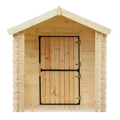 Casetta Timbela per Bambini in Legno con Veranda da Esterno e Giardino