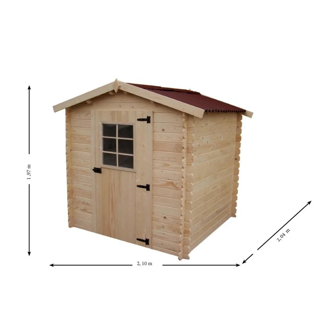 Casetta 2x2 in Legno 20 mm da Giardino Esterno per Attrezzi Blockhouse Rimessa