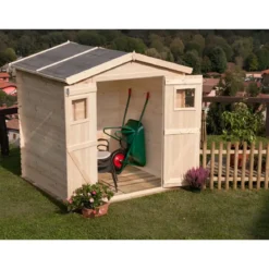 Casetta 2x2.5 in Legno 19 mm da Giardino Armadio Esterno Porta Attrezzi Blockhouse